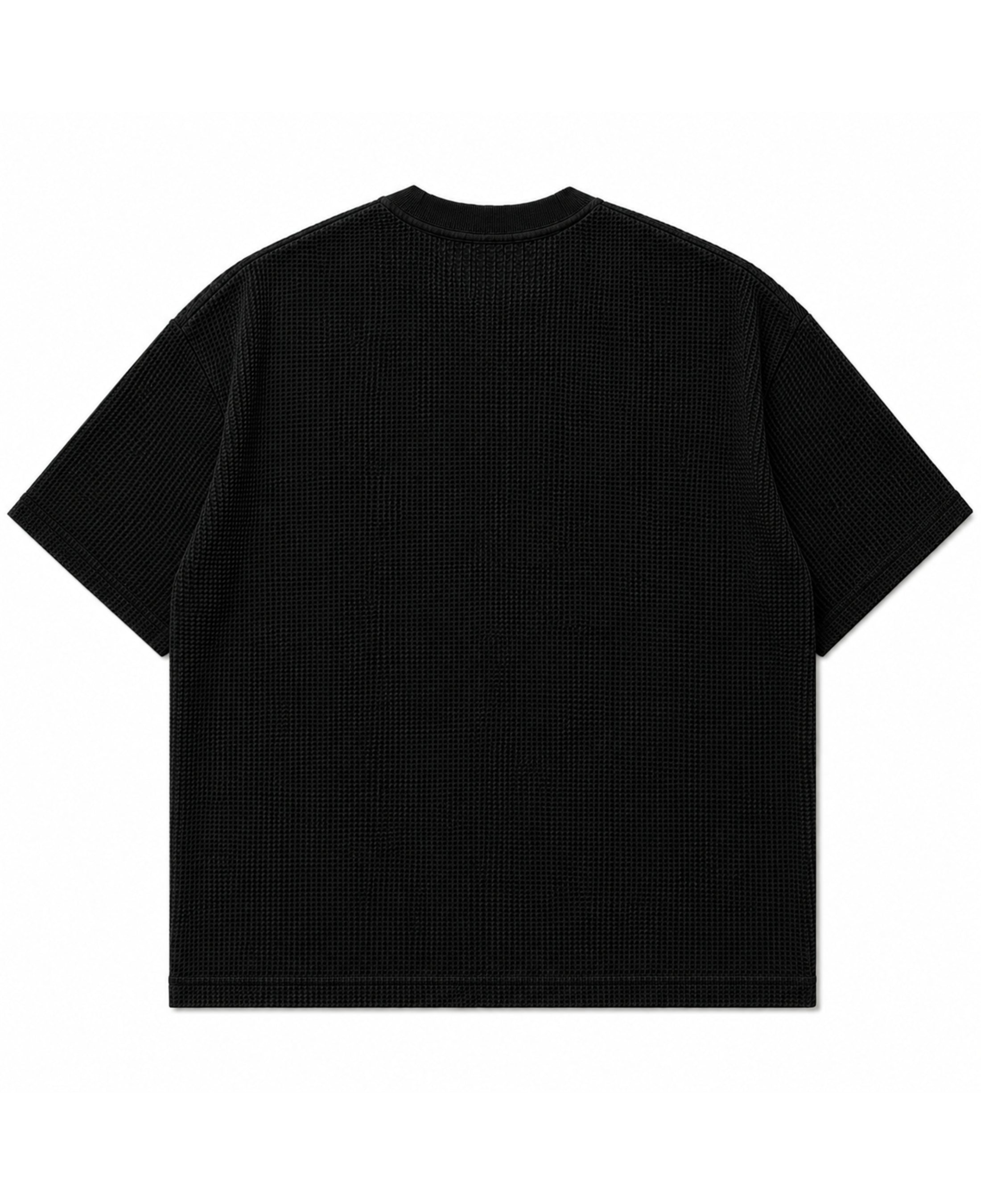 Black waffle boxy fit Back Design