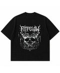 Black waffle boxy fit Front Design