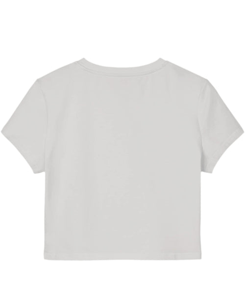 White Baby Tee Back Design
