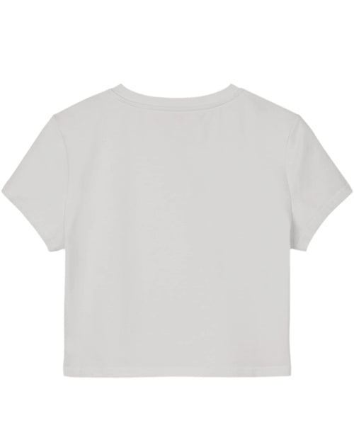 White Baby Tee Back Design