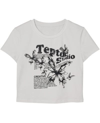 White Baby Tee Front Design