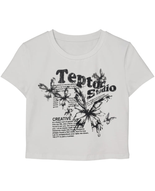 White Baby Tee Front Design