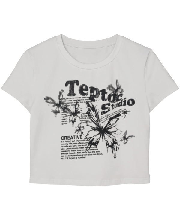 White Baby Tee Front Design